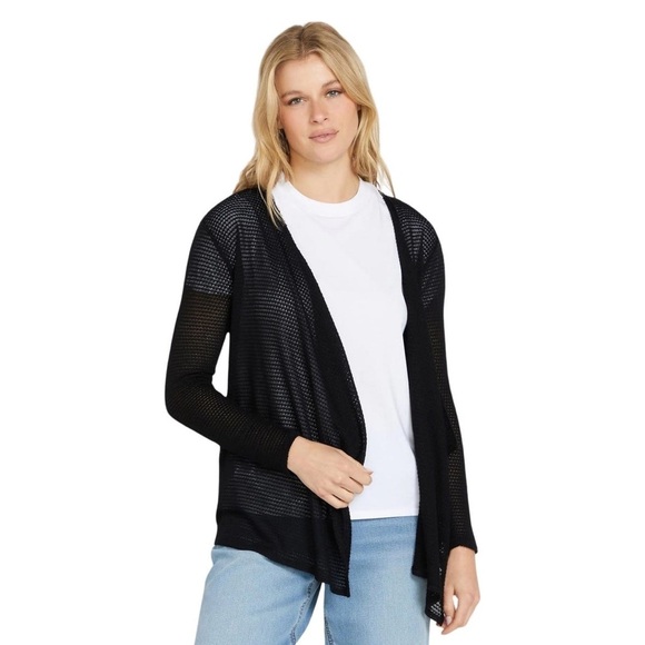 Jones New York Black Open-Front Cardigan - Picture 1 of 7